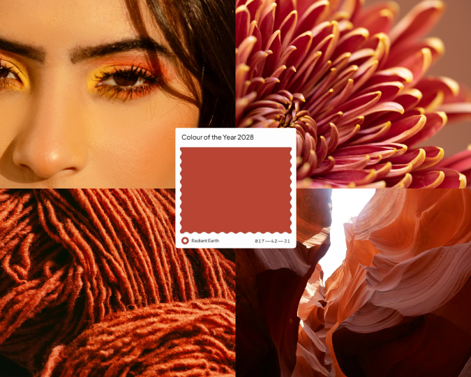Collage of persons face and brown objects