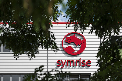 Symrise HQ Symrise Logo on the HQ building in Holzminden